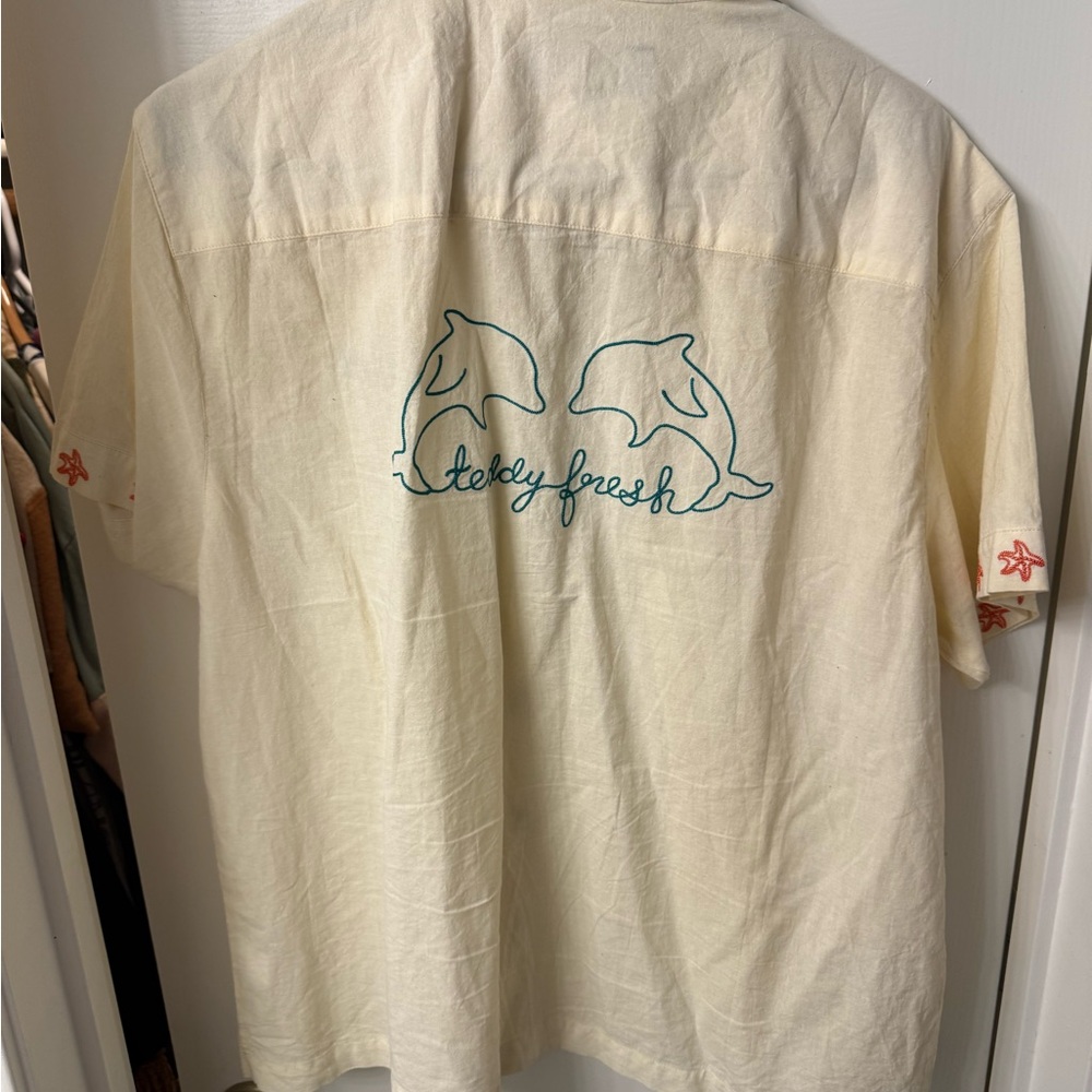 Teddy Fresh Cream Embroidered Casual Shirt View 2